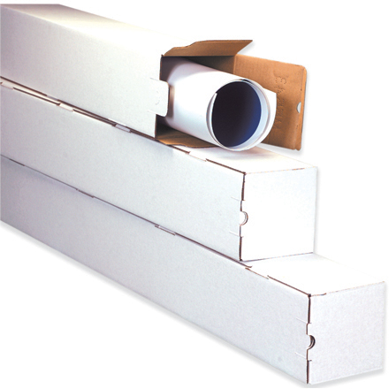 4 x 4 x 25" White Square Mailing Tubes