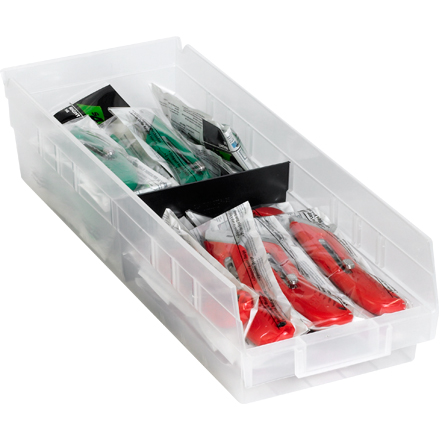 23 <span class='fraction'>5/8</span> x 6 <span class='fraction'>5/8</span> x 4" Clear Plastic Shelf Bin Boxes