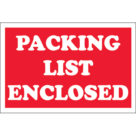 2 x 3" - "Packing List Enclosed" Labels