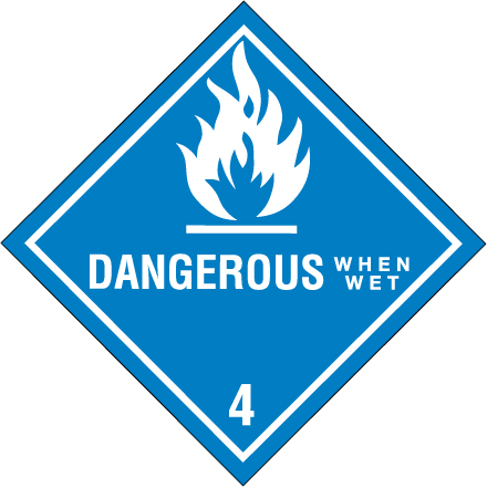 4 x 4" - "Dangerous When Wet - 4" Labels