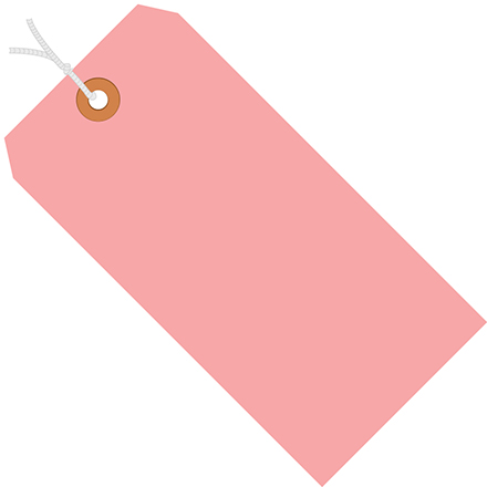 3 <span class='fraction'>3/4</span> x 1 <span class='fraction'>7/8</span>" Pink 13 Pt. Shipping Tags - Pre-Strung