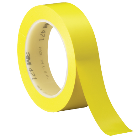 1" x 36 yds. (6 Pack) Yellow 3M Vinyl Tape 471